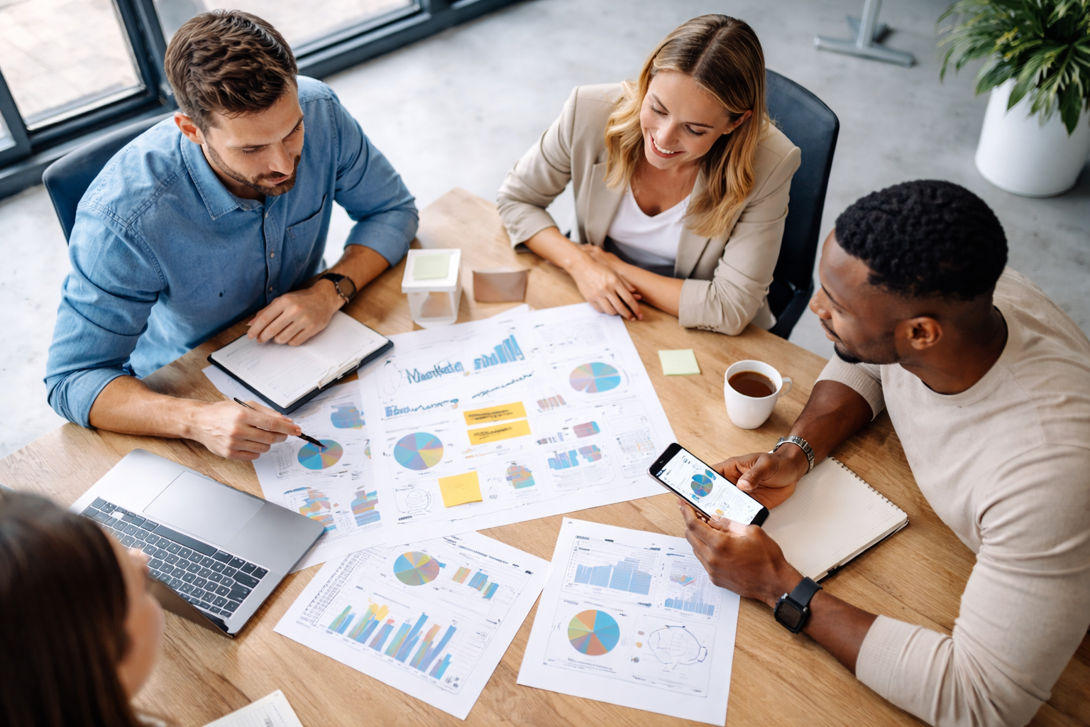 Marketing professionals working together